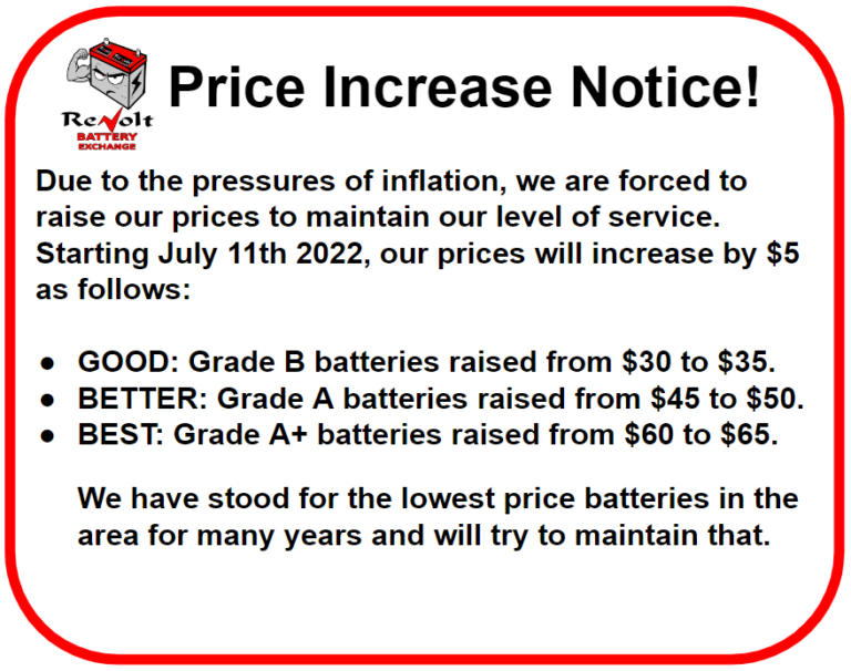 ReVolt Battery Exchange Reno Recycled Used Car Batteries